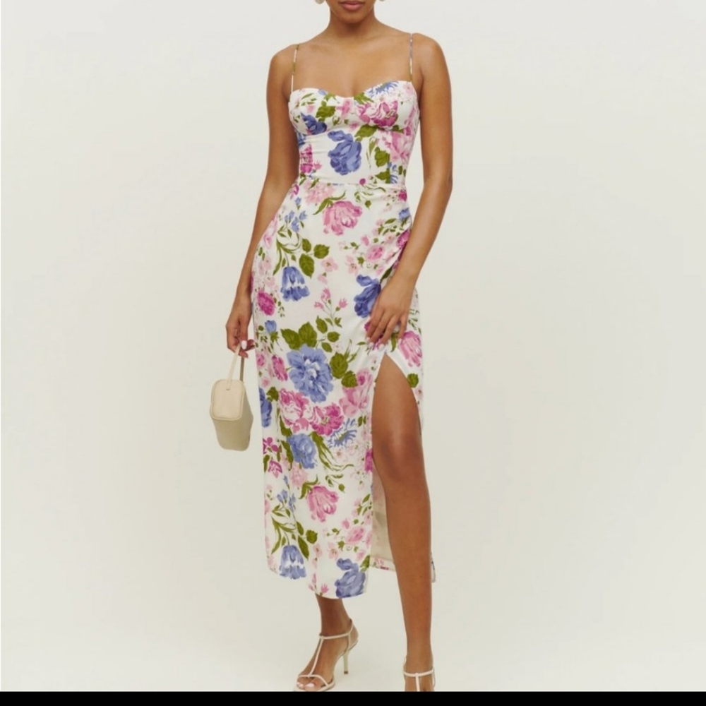 Reformation Kourtney Floral Midi Dress In Donna. 10